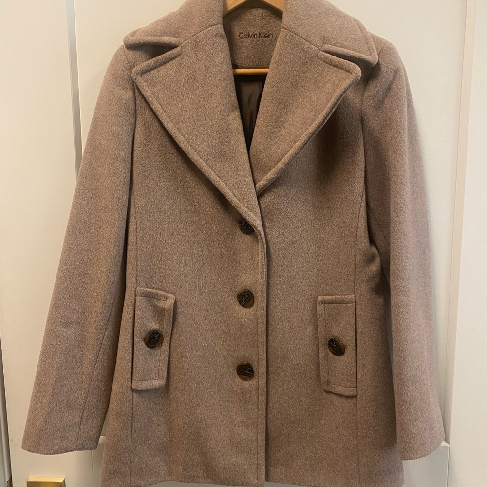Calvin Klein Women's Classic Brown Pea Coat